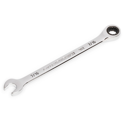 90-Tooth Ratcheting Combination Wrench, 12 Point, 7/16", Chrome Finish R.M.G. Prévention