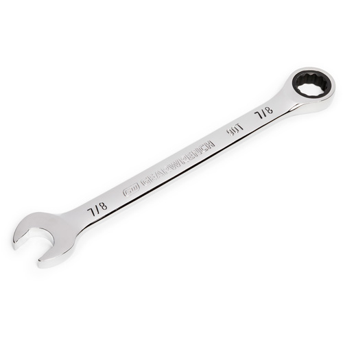 90-Tooth Ratcheting Combination Wrench, 12 Point, 7/8", Chrome Finish R.M.G. Prévention