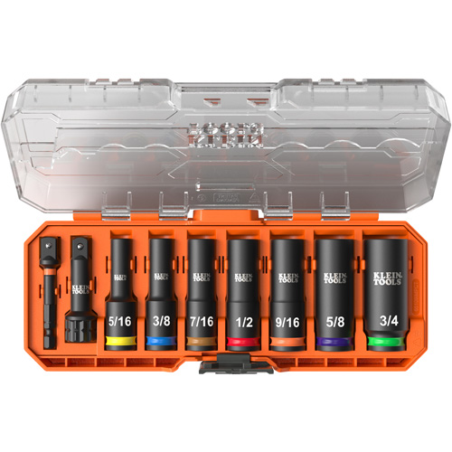 KNECT Drive Socket Set, 9 Pcs, Impact, 3/8" Drive Size, Deep R.M.G. Prévention