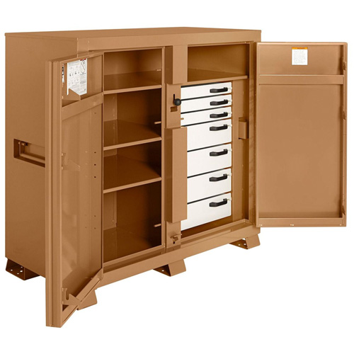 Armoire de chantier mod&egrave;le 112 avec cadenas, Acier, 54,9 pi³, Havane R.M.G. Prévention