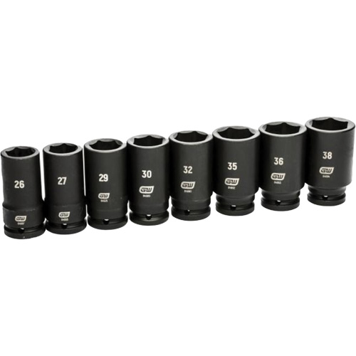 Jeu de douilles SAE &agrave; 6 pans, 8 Mcx, Chocs, Prise de 3/4", Profond R.M.G. Prévention