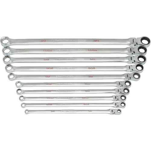 120XP Universal Spline XL Flex Head GearBox Wrench Set, Ratcheting Box, 10 Pieces, Imperial R.M.G. Prévention