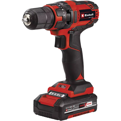 Cordless Drill/Driver Kit, Lithium-Ion, 18 V, 3/8" Chuck, 310 in-lbs Torque R.M.G. Prévention