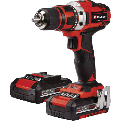 Cordless Drill/Driver Kit, Lithium-Ion, 18 V, 1/2" Chuck, 354 in-lbs Torque R.M.G. Prévention