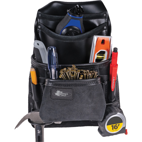 Phantom Collection Heavy-Duty Nail & Tool Bag, Leather, 10 Pockets, Black R.M.G. Prévention