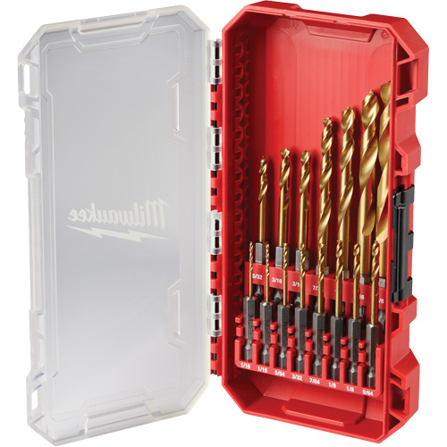 SHOCKWAVE Impact-Duty Drill Bit  Set, 15 Pieces, Titanium R.M.G. Prévention