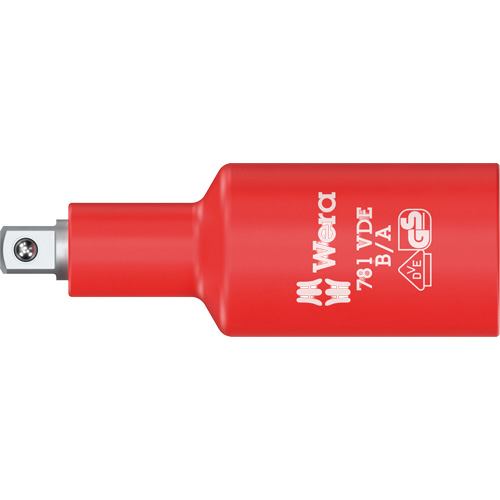 Adaptateur isol&eacute; VDE B/A, Prise 3/8", Douille 1/4", 2,59" lo, Sph&eacute;rique R.M.G. Prévention