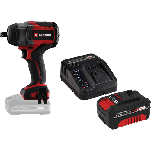Cl&eacute; &agrave; chocs professionnelle sans fil avec batterie 4 Ah PXC et ensemble de d&eacute;part de chargeur, 18 V, Mandrin 1/2" R.M.G. Prévention