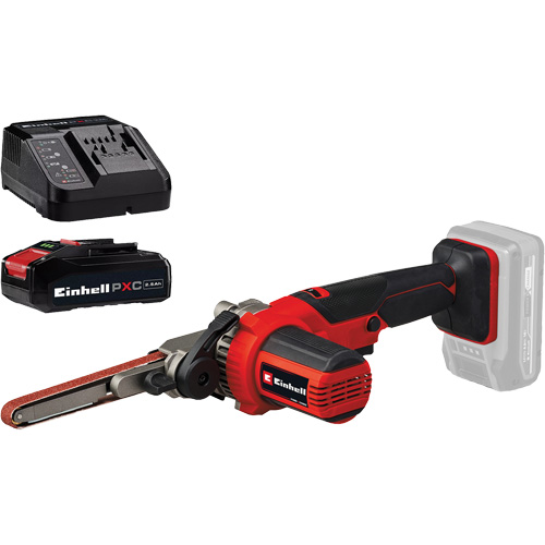 Ponceuse-lime &agrave; courroie 18" sans fil avec batterie 2,5 Ah PXC et ensemble de d&eacute;part de chargeur R.M.G. Prévention