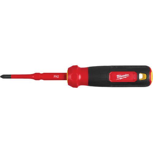 2-in-1 1000V Insulated Flip Shank Multi-Bit Screwdriver, 8-4/5" L, Cushion Grip Handle R.M.G. Prévention