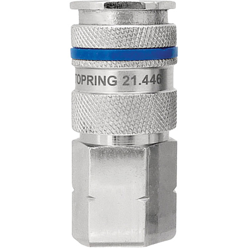 Raccord industriel rapide QUIKSILVER, Laiton nickel&eacute;, 1/4", NPT femelle, 435 PSI R.M.G. Prévention