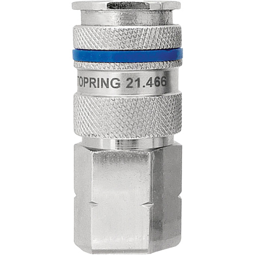 Raccord industriel rapide QUIKSILVER, Laiton nickel&eacute;, 3/8", NPT femelle, 435 PSI R.M.G. Prévention