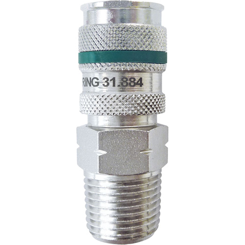 QUIKSILVER Ultraflo 7.8 mm Quick Coupler, Zinc-Plated Steel, 1/2", Male NPT, 362 PSI R.M.G. Prévention