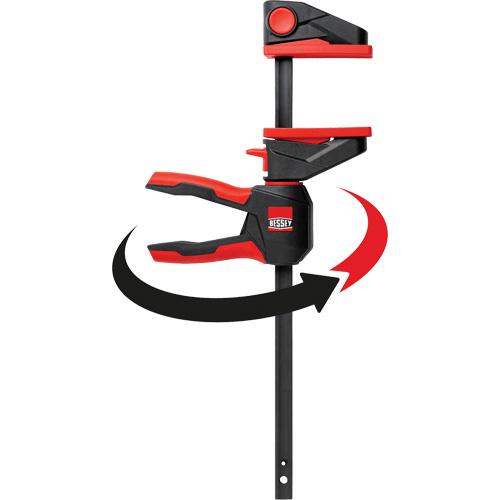 Serre-joints &agrave; g&acirc;chette pour barres &agrave; une main avec poign&eacute;e rotative &agrave; 360°, 4-1/2" (114,3 mm) R.M.G. Prévention