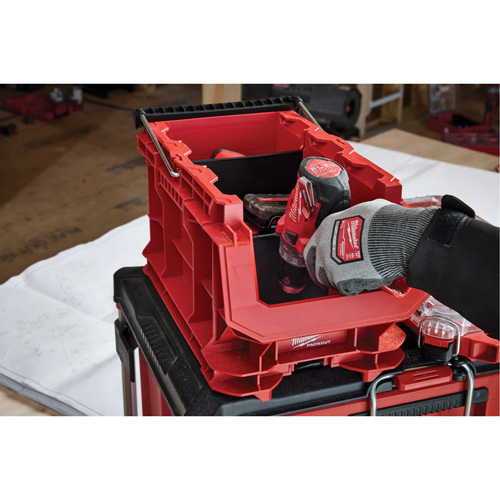 PACKOUT Compact Crate, 15-1/2" x 9-1/2" x 8-3/4", Black/Red R.M.G. Prévention