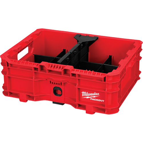 PACKOUT Low-Profile Crate, 15" x 18-5/8" x 6-5/8", Black/Red R.M.G. Prévention