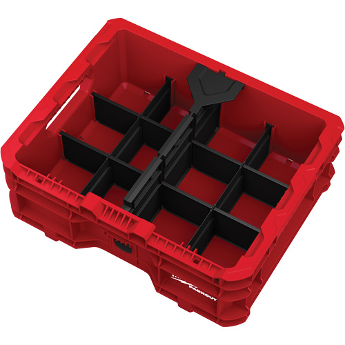 PACKOUT Low-Profile Crate, 15" x 18-5/8" x 6-5/8", Black/Red R.M.G. Prévention