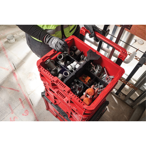 PACKOUT Low-Profile Crate, 15" x 18-5/8" x 6-5/8", Black/Red R.M.G. Prévention