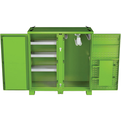 Ventilated Onsite PPE Storage Cabinet, Steel, High-Visibility Lime Green R.M.G. Prévention