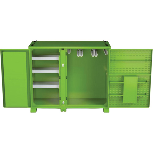 Armoire ventil&eacute;e pour le rangement d'&eacute;PI sur place, Acier, Vert lime haute visibilit&eacute; R.M.G. Prévention