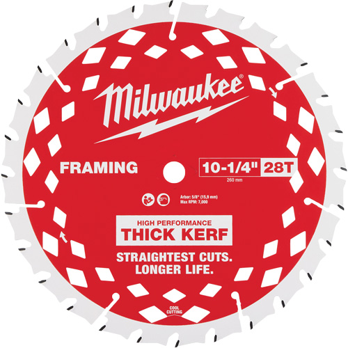 Thick Kerf Framing Circular Saw Blade, 10-1/4", 28 Teeth, Wood Use R.M.G. Prévention