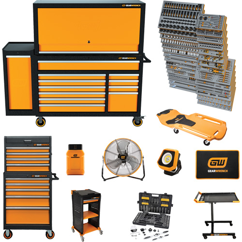 MEGAMOD Master Mechanics Tool Set in Premium Modular Foam Trays with Tool Storage & Shop Equipment, 1331 Pieces R.M.G. Prévention