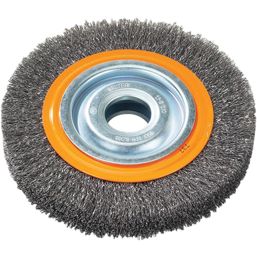 Brosse rotative, 7" dia., Fils 0,118", Arbre 1-1/4" R.M.G. Prévention