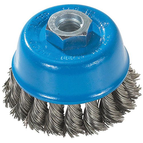 Brosse &agrave; fils nou&eacute;s torsad&eacute;s, 3" dia. x M14 arbre R.M.G. Prévention
