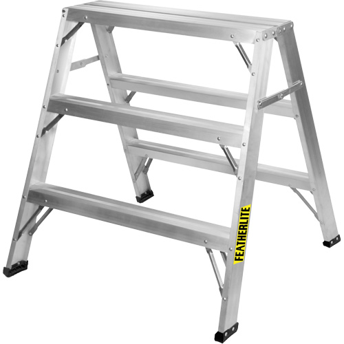 Industrial-Duty Sawhorse, 3' H x 33.3125" W x 31.50" D, 300 lbs. Capacity, Aluminum R.M.G. Prévention