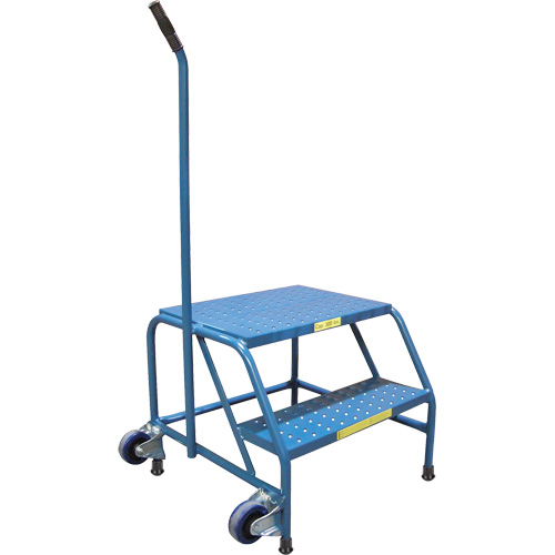 Escabeaux roulants Tilt-N-Roll, 2 marche(s), 24" l x 29" la x 19" h, Capacit&eacute; 300 lb R.M.G. Prévention
