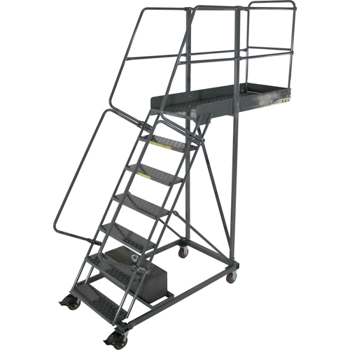 &eacute;chelles roulantes en porte-&agrave;-faux, Non renforc&eacute;, 11 marches, Profondeur de la plateforme 14", Hauteur de la plateforme 110" R.M.G. Prévention