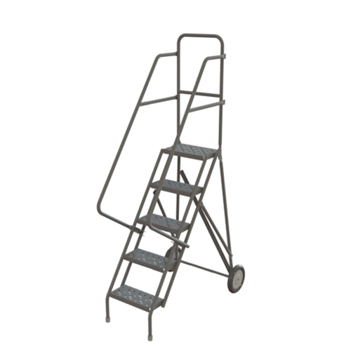 Rolling Ladder, 5 Steps, Serrated, 50" High R.M.G. Prévention