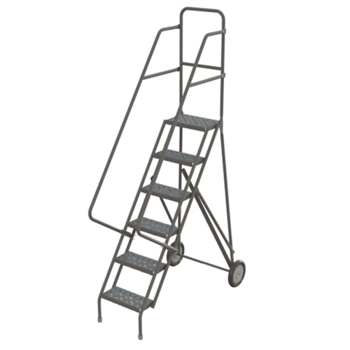 Rolling Ladder, 6 Steps, Serrated, 66" High R.M.G. Prévention