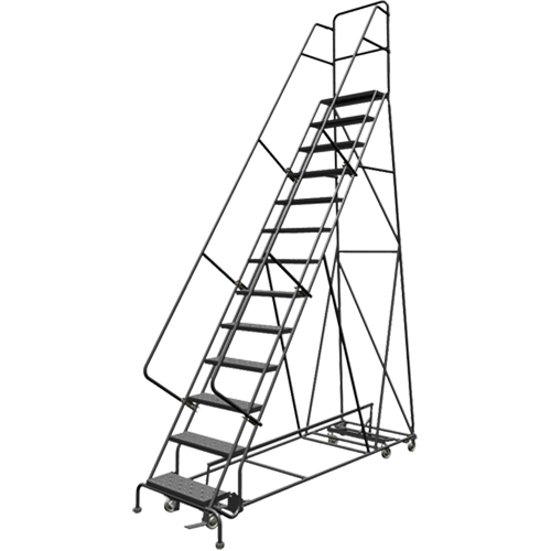 &eacute;chelles roulantes multidirectionnelles, 13 marches, Largeur de la marche 24", Hauteur de la plateforme 130", Acier R.M.G. Prévention