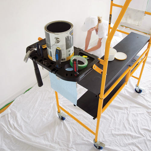 Jobsite Series 4' Safety Rail & Tool Shelf Scaffold Kit, Steel Frame, 49-1/2" D x 57-3/4" H R.M.G. Prévention