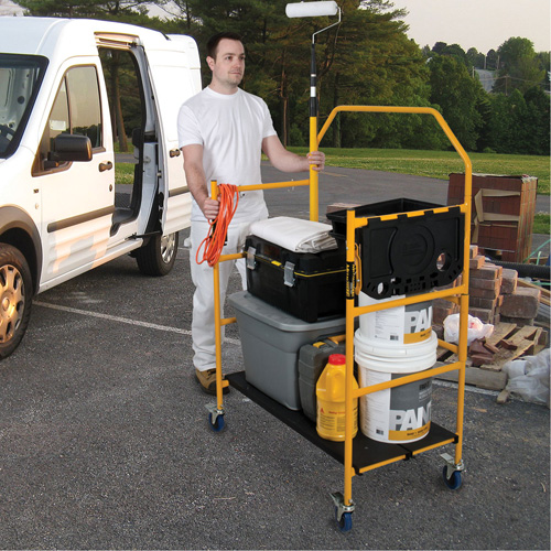 Jobsite Series 4' Safety Rail & Tool Shelf Scaffold Kit, Steel Frame, 49-1/2" D x 57-3/4" H R.M.G. Prévention