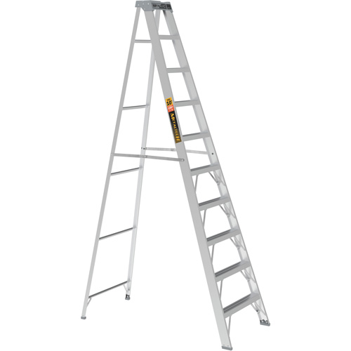 Step Ladder, 10', Aluminum, 225 lbs. Capacity, Type 2 R.M.G. Prévention
