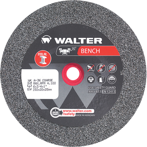 Bench Grinding Wheels, 6" x 3/4", 1" Arbor, 1 R.M.G. Prévention