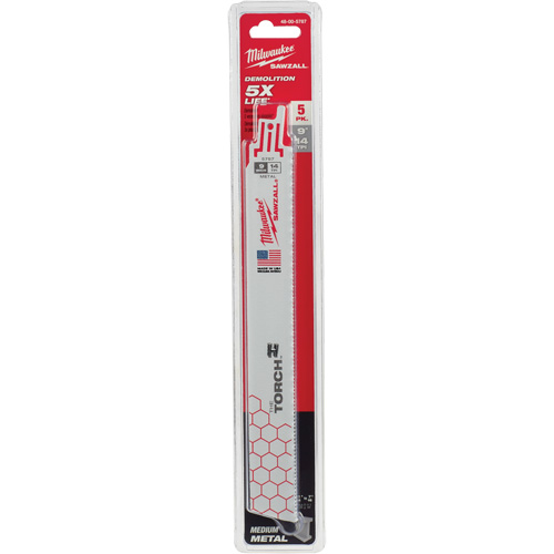 Lames The Torch Sawzall, Bim&eacute;tal, 14 Dents par pouce, 9" lo x 1" la R.M.G. Prévention