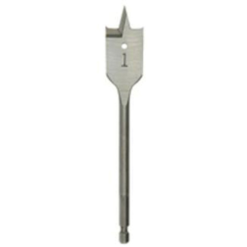 Flat Boring Bit, 7/16" Diameter, 1/4" Hex Shank, 6" Length R.M.G. Prévention