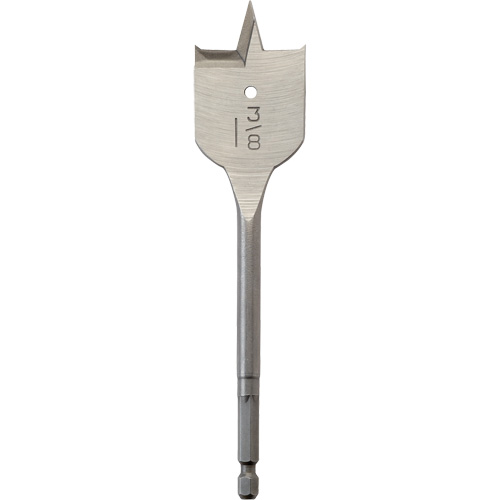 Flat Boring Bit, 1-3/8" Diameter, 1/4" Hex Shank, 6-3/4" Length R.M.G. Prévention