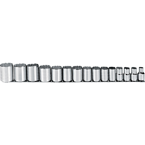 Socket Set, 15 Pcs, 1/2" Drive Size R.M.G. Prévention