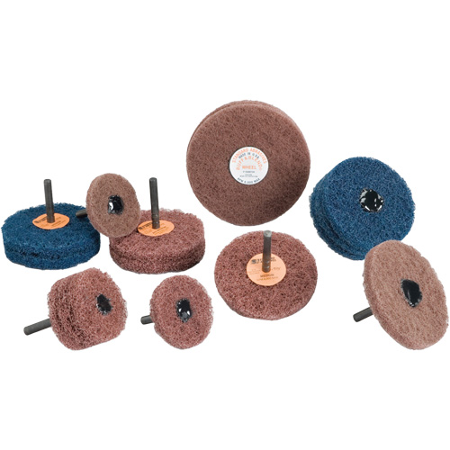 Standard Abrasives Buff & Blend Wheel, 3" Dia. x 1/4" W, 1/4" Arbor, Aluminum Oxide R.M.G. Prévention