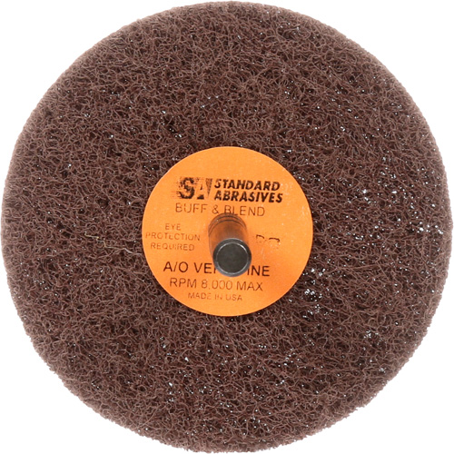 Standard Abrasives Buff & Blend Wheel, 3" Dia. x 1" W, 1/4" Arbor, Aluminum Oxide R.M.G. Prévention