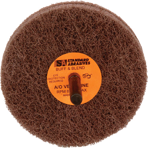 Standard Abrasives 2-Ply Buff & Blend Wheel, 3" Dia. x 2" W, 1/4" Arbor, Aluminum Oxide R.M.G. Prévention