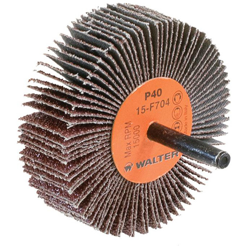 COOLCUT Flap Wheel, Aluminum Oxide, 40 Grit, 3" x 1" x 1/4" R.M.G. Prévention
