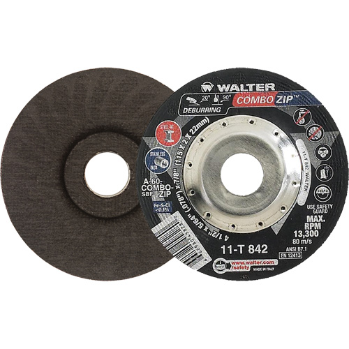 Right Angle Grinder Reinforced Cut-Off Wheels - Combo Zip, 4-1/2" x 5/64", 7/8" Arbor, Type 27 R.M.G. Prévention