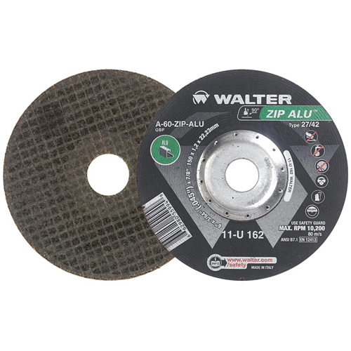 Zip Alu Cut-Off Wheel, 6" x 3/64", 7/8" Arbor, Type 27, Aluminum Oxide, 10200 RPM R.M.G. Prévention
