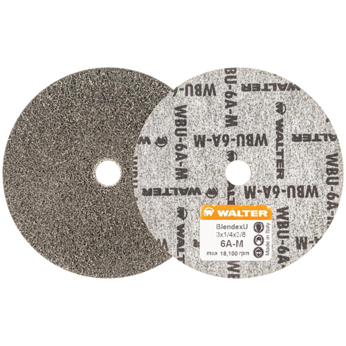 Blendex U Finishing Wheel, 3" Dia., 6AM Grit, Silicon Carbide R.M.G. Prévention