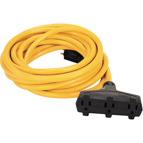 Vinyl Extension Cord, Outdoor, SJTW, 14/3 AWG, 15 A, 3 Outlet(s), 50' R.M.G. Prévention